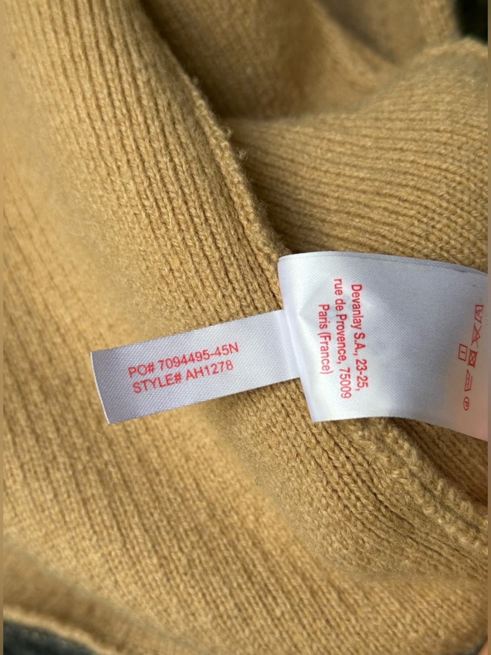 Lacoste L!VE Wool Varsity Men’s Cardigan Jacket - Tan & Gray - Picture 8 of 9